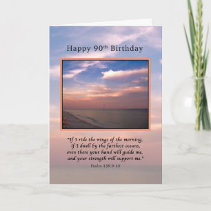 Geburtstag, 90., Sonnenaufgang am Strand, Religiös Karte