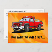 Geburtstag 911 Cartoon Postkarte (Vorne/Hinten)