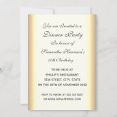 Geburtstag Abendessen Party weiß und gelb Einladung (Rückseite)