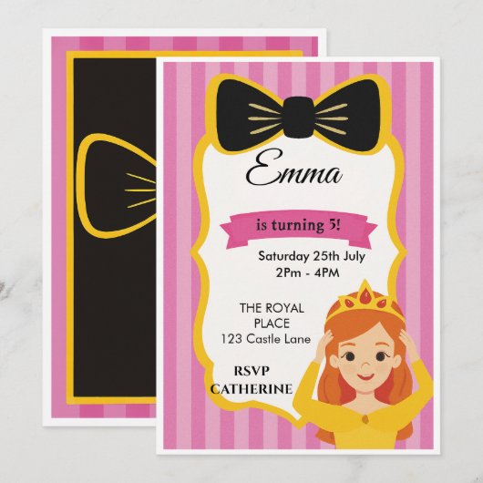 Geburtstag & Abschluss Einladungskarten | Ankündig (Vorne/Hinten)