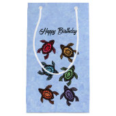 Geburtstag Abstrakte Schwarze Schildkröten Farbige Kleine Geschenktüte (Vorderseite)