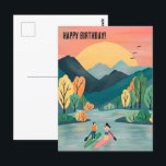 Geburtstag Adventures Paddleboarding SUP Paddleboa Postkarte<br><div class="desc">Süß zeichnend Leute, die auf einem Bergsee paddeln, um jemandem einen guten Geburtstag zu wünschen! Klicken Sie auf "Personalisieren" oben, um den Text zu bearbeiten, um Ihre Bedürfnisse zu Anzug. Klicken Sie dann auf "Bearbeiten mit dem Designwerkzeug", um die Schriftart, Farben und Platzierungen anzupassen oder Text auf der Rückseite hinzuzufügen....</div>