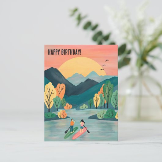 Geburtstag Adventures Paddleboarding SUP Paddleboa Postkarte (Stehend Vorderseite)