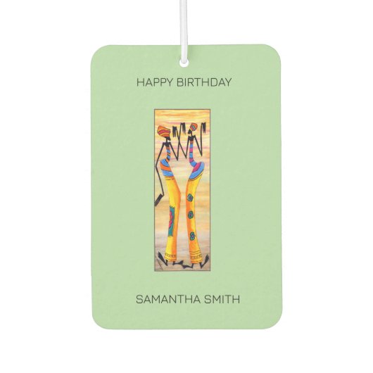 Geburtstag, African Art Aquarell Phantastisch Danc Autolufterfrischer (Vorderseite)