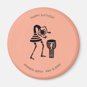 Geburtstag, African Art Niedlich Silhouette Music Magnet