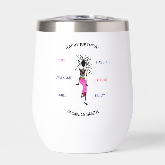 Geburtstag, afrikanische Kriegertanz (Vorderseite)