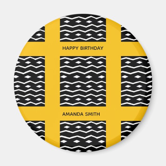 Geburtstag, afrikanische Kunst Ethnisches Muster O Magnet (Vorne)