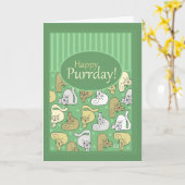 Geburtstag, alles Gute zum Geburtstag, Katze, Karte (Gelbe Blume)