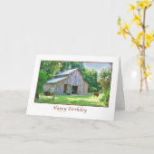 Geburtstag, alter Bauernhof Karte (Gelbe Blume)