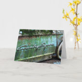 Geburtstag, alter Jahrgangswagen, Landsitz Karte (Gelbe Blume)