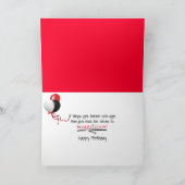 Geburtstag alter roter LKW mit schwindelerregenden Karte (Innenseite)