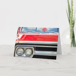 Geburtstag alter roter LKW mit schwindelerregenden Karte