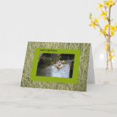 Geburtstag, ältere Kayakers Karte (Gelbe Blume)