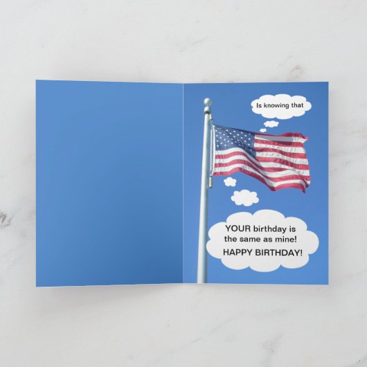 Geburtstag am 4. Juli Karte (Innenseite)