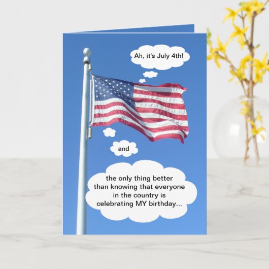 Geburtstag am 4. Juli Karte (Gelbe Blume)