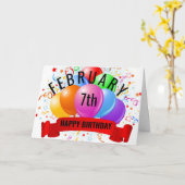 Geburtstag am 7. Februar Karte (Gelbe Blume)