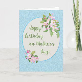 Geburtstag am Muttertag, Apple Blossom, Sky Blue Karte