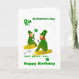 Geburtstag am St.Patrick's Day, Grüne Kobolden Karte