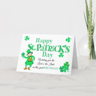 Geburtstag an St. Patricks Leprechaun Shamrocks Ka Feiertagskarte