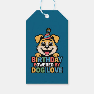 Geburtstag angetrieben von Hunde-Liebe-Design Geschenkanhänger
