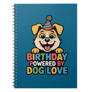 Geburtstag angetrieben von Hunde-Liebe-Design Notizblock