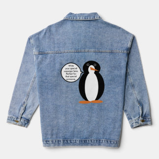 Geburtstag Anzug Vortrag von Frau Penguin Personal Jeansjacke