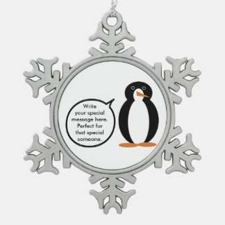 Geburtstag Anzug Vortrag von Frau Penguin Personal Schneeflocken Zinn-Ornament