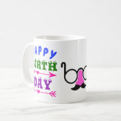 Geburtstag April Fool's Day Fools Mustache & Glass Kaffeetasse (Vorderseite Links)