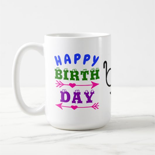 Geburtstag April Fool's Day Mustache Brille 15 OZ Kaffeetasse (Links)