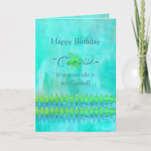 GEBURTSTAG - AQUA BLAU UND GRÜNE - SCHÖNE PERSON KARTE