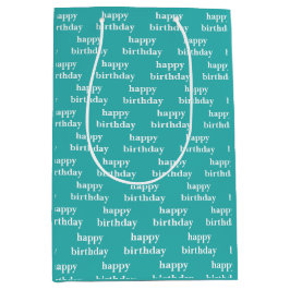 Geburtstag aquamarine türkische Typografie Mittlere Geschenktüte
