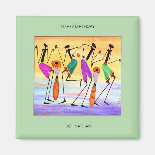 Geburtstag, Aquarell Phantastisches Glück Magnet (Vorne)