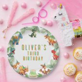 Geburtstag, Aquarell, T-Rex, Papierplatte Pappteller (Party)