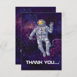 Geburtstag. Astronaut im Weltraum mit Sternen & Ga Einladung