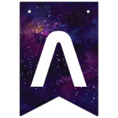 Geburtstag. Astronaut im Weltraum mit Sternen & Ga Wimpelkette (Dritte Fahne)