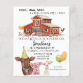 Geburtstag auf dem Bauernhof Aquarellkühe Schweine (Vorderseite)