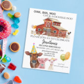 Geburtstag auf dem Bauernhof Aquarellkühe Schweine