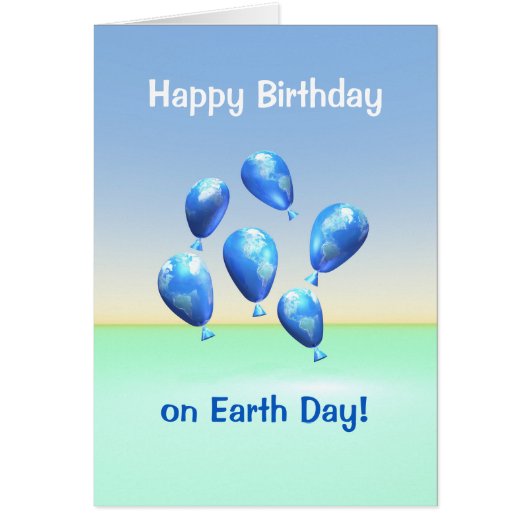 Geburtstag auf der World Balloons Card des Earth D (Vorne)