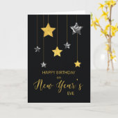 Geburtstag auf Silvester Gold und Silber aussehen Karte (Gelbe Blume)