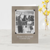 Geburtstag Auf Wiedersehen, lustige Vintage Karte (Gelbe Blume)