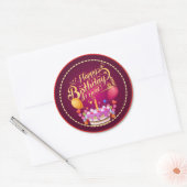 Geburtstag-Aufkleber Runder Aufkleber (Umschlag)