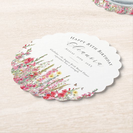 Geburtstag August Blume Custom Untersetzer (angewinkelt)