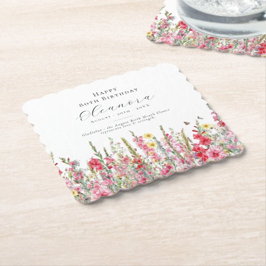 Geburtstag August Blume nach Maß Untersetzer (angewinkelt)