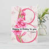 Geburtstag : August Geburtsnummer Blume Gladi Feiertagskarte (Stehend Vorderseite)