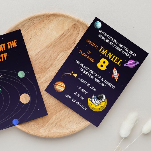 Geburtstag außergewöhnliche weltraumbezogene Einla Einladung