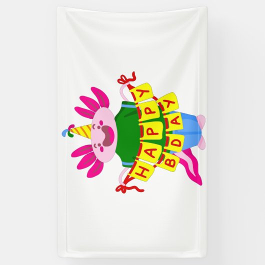 Geburtstag Axolotl Banner (Vertikal)