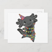 Geburtstag Axolotl Garland Postkarte (Vorne/Hinten)