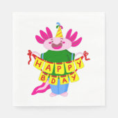 Geburtstag Axolotl Serviette (Vorderseite)