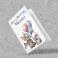 Geburtstag Baby Dragon Personalisiert Watercolor