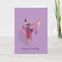 Geburtstag, Ballerina in Rot, Blau und Lavendel